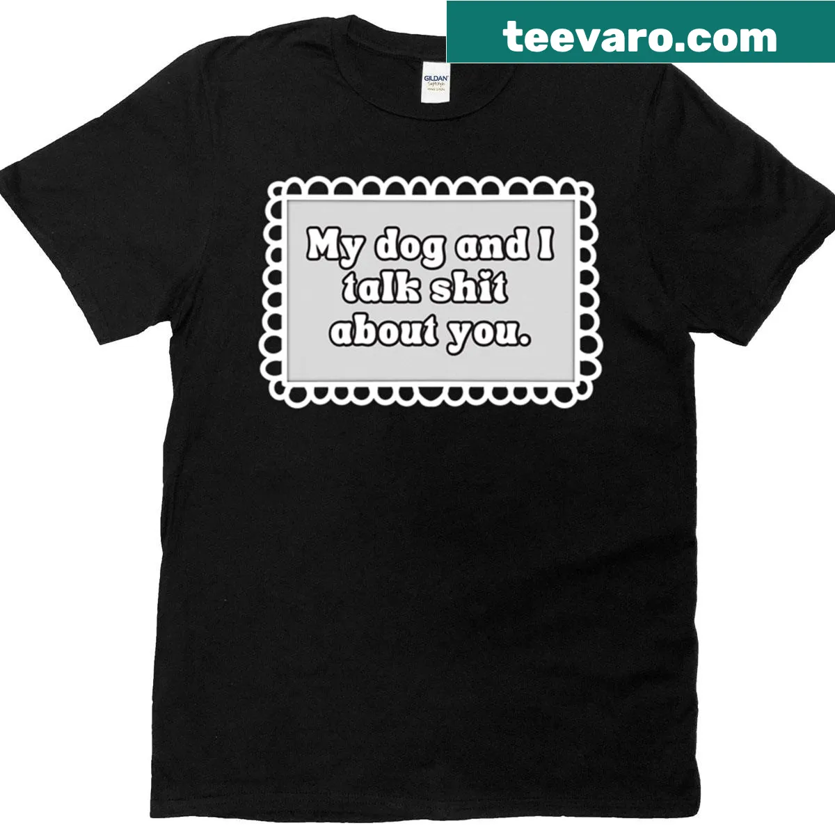 Dog-themed t-shirt with text 'Dog Patch' — on a men's t-shirt