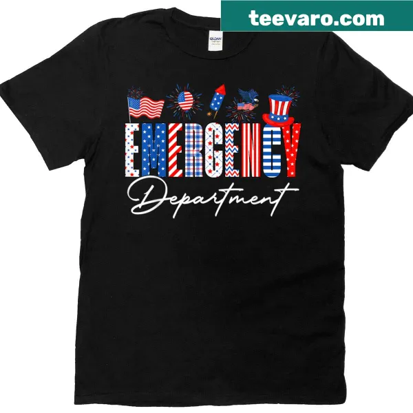 T-shirt with ER nurse design and USA flag