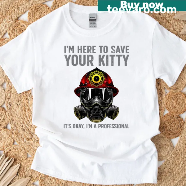 Funny firefighter graphic on a humorous gag t-shirt