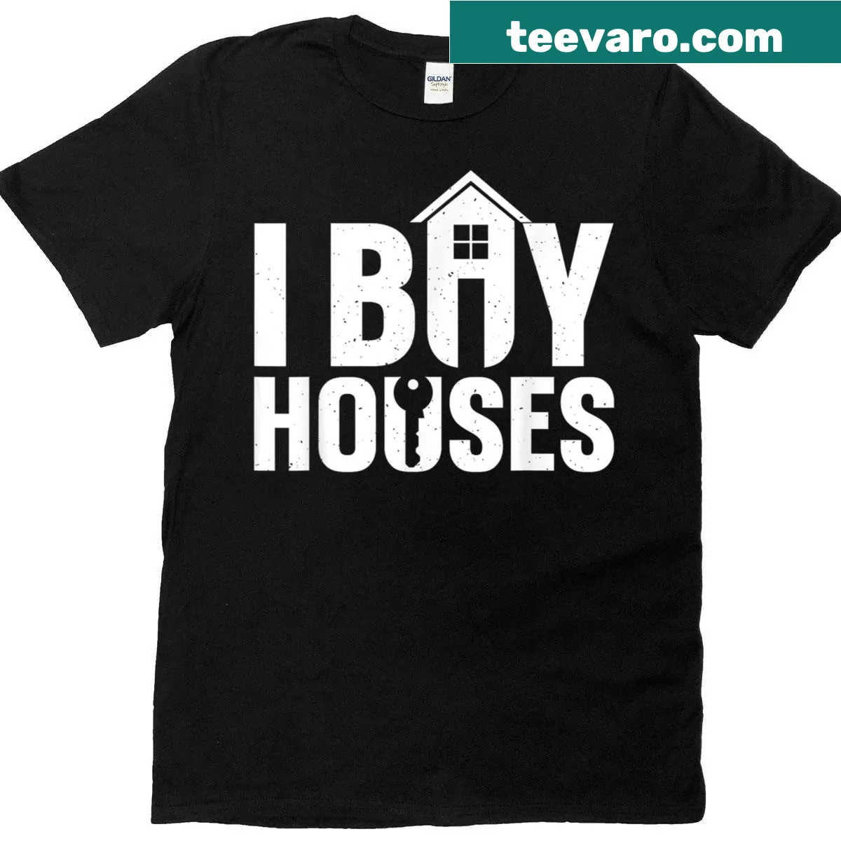 Humorous T-shirt for real estate investors featuring rental property art — on a men's t-shirt