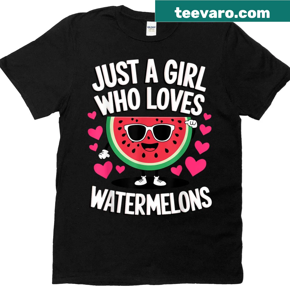 Humorous watermelon-themed T-shirt for women with playful design — on a men's t-shirt