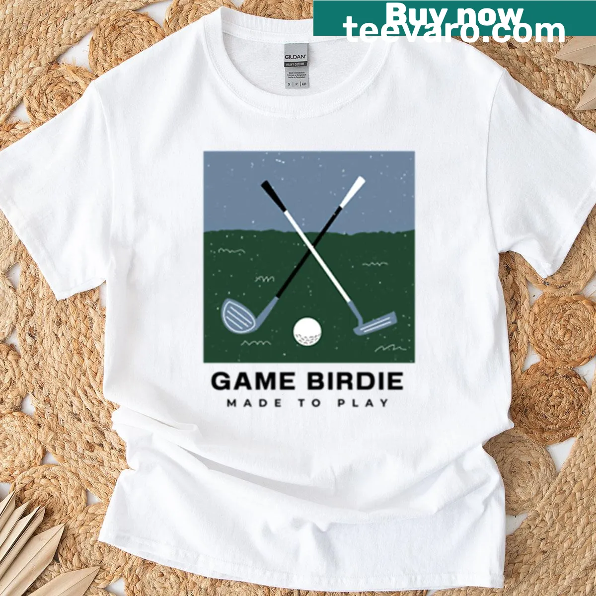 Playful bird graphic with text 'Made to Play' for gamers — on a men's t-shirt