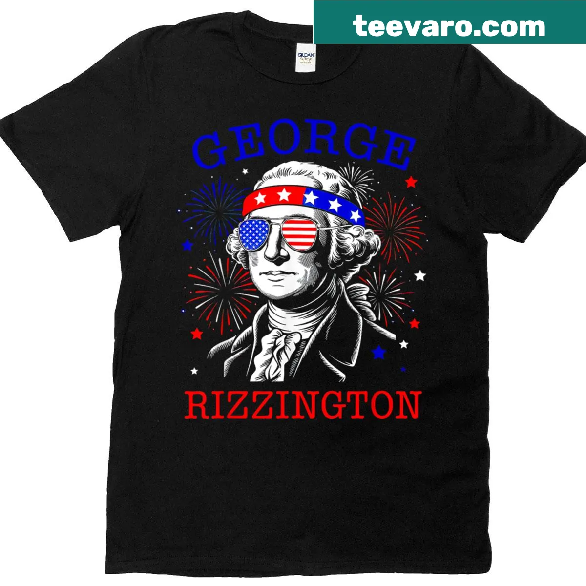 American flag graphic T-shirt for Fourth of July. — on a men's t-shirt