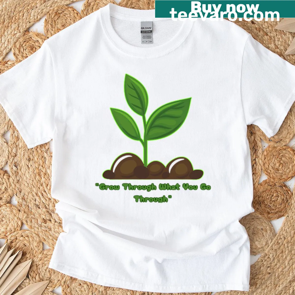 Inspirational Grow Through What You Go Through T-shirt — on a men's t-shirt