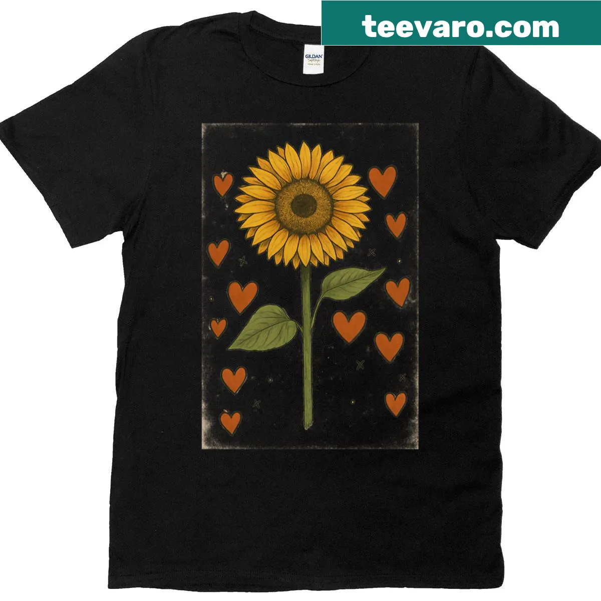 Inspirational 'Grow With Love' typography t-shirt design. — on a men's t-shirt