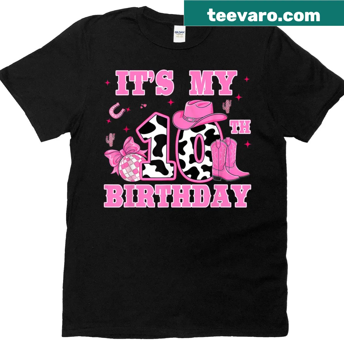 Rodeo-themed birthday t-shirt for a 10-year-old girl — on a men's t-shirt