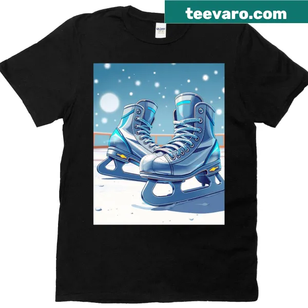 Illustration of hockey skates on T-shirt