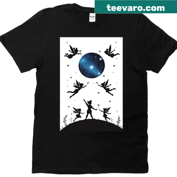 Retro Peter Pan pirate design T-shirt themed around Neverland