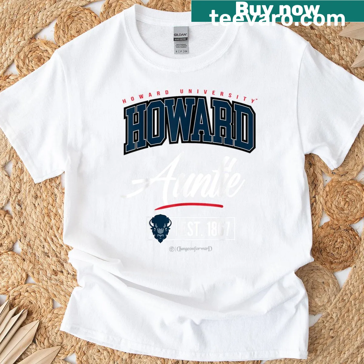 Howard University T-shirt for proud HBCU aunties — on a men's t-shirt
