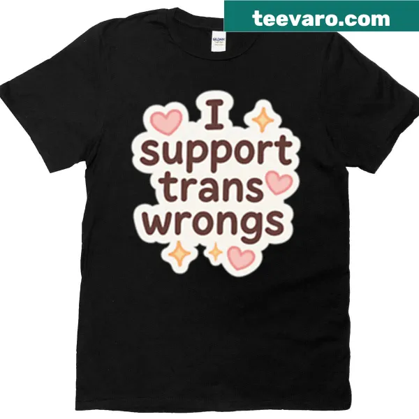 Supportive t-shirt for trans rights with bold text.