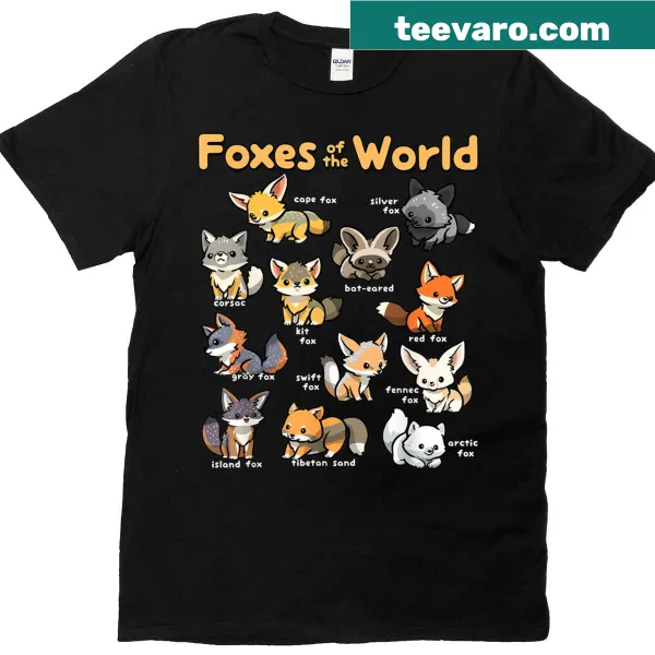 Kawaii fox graphic on an educational T-shirt