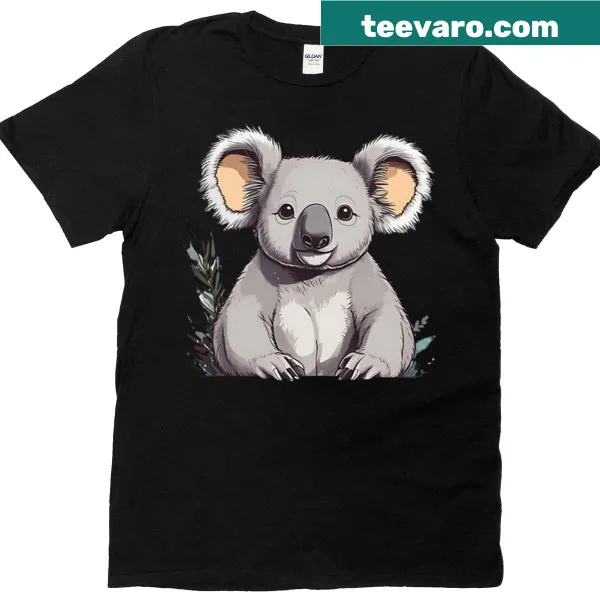 Cute koala bear illustration on a casual t-shirt