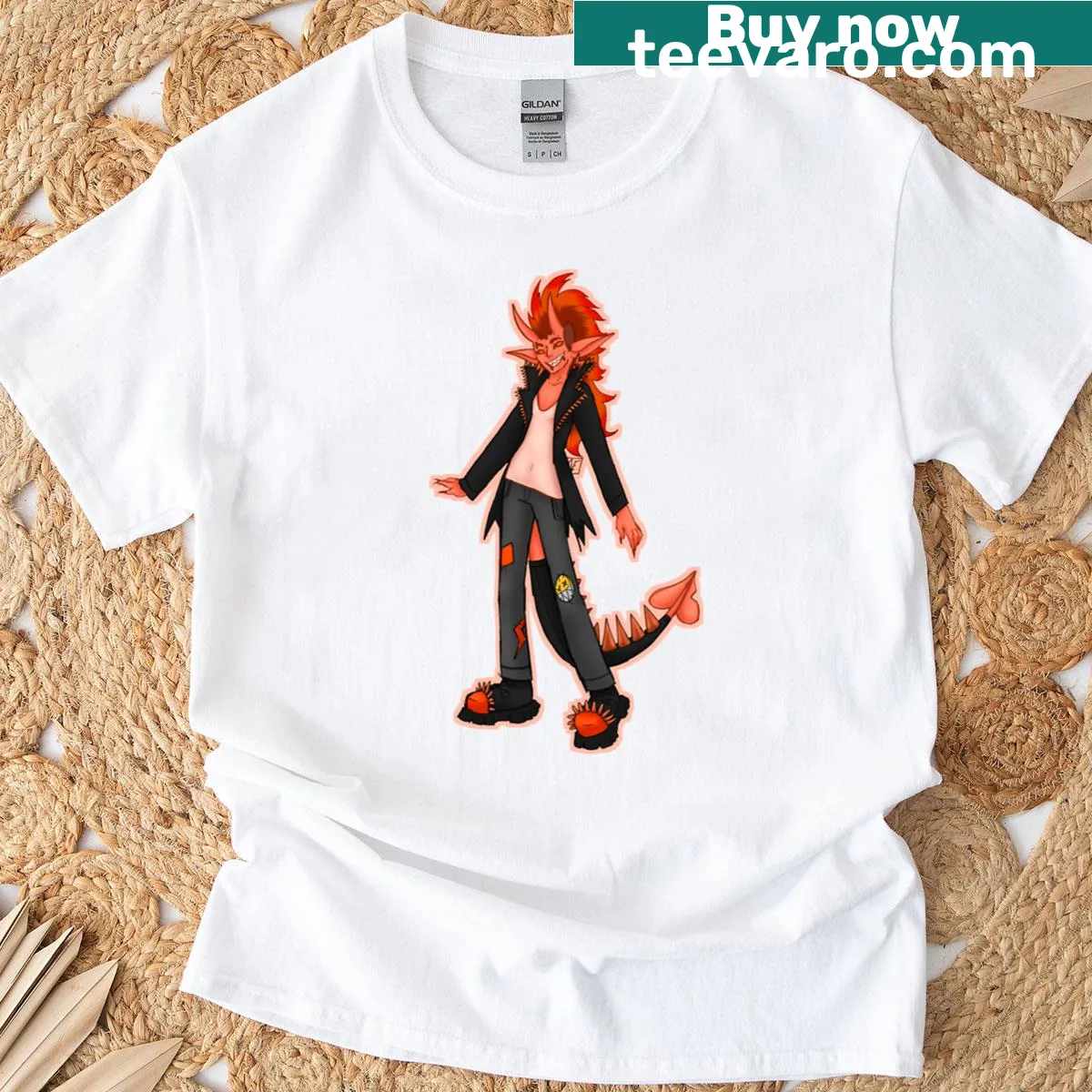 Cartoon succubus graphic T-shirt featuring Lacey — on a men's t-shirt