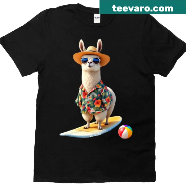 T-shirt with 'Lets Surfs' text and playful design