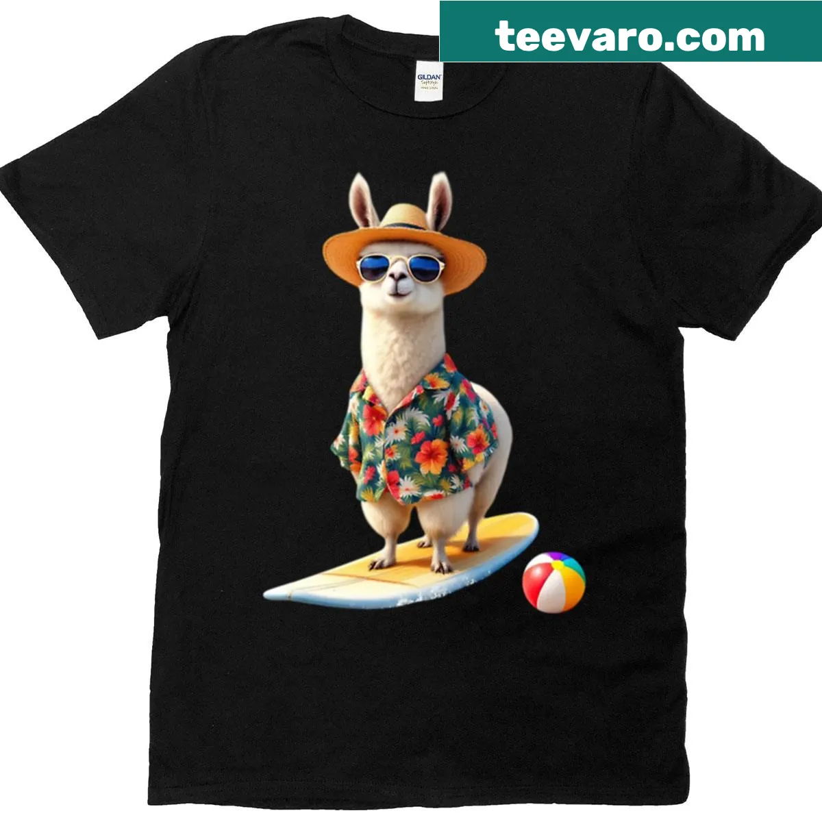 T-shirt with 'Lets Surfs' text and playful design — on a men's t-shirt