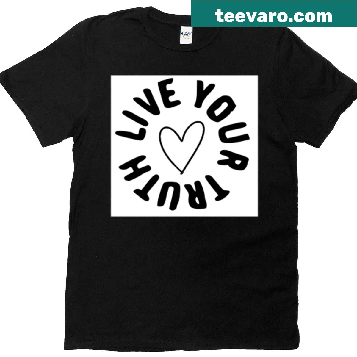 Inspirational 'Live Your Truth' T-shirt with bold typography. — on a men's t-shirt