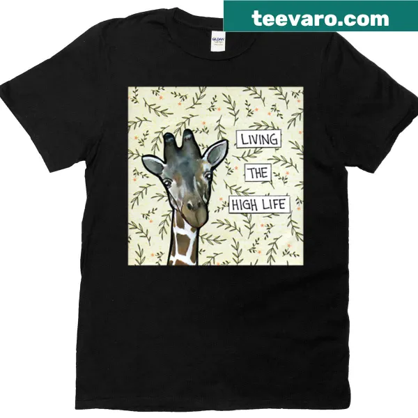 Illustration of a relaxed giraffe on a fun T-shirt