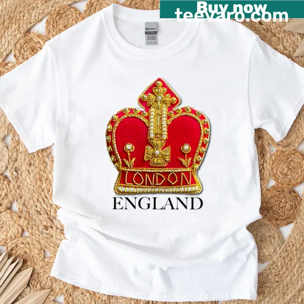 T-shirt featuring a crown design representing London, England