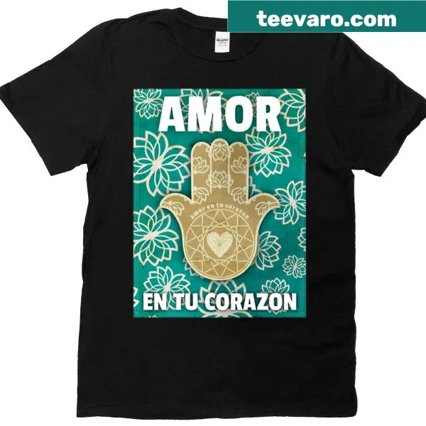 Illustrative Hamsa design T-shirt symbolizing love and protection