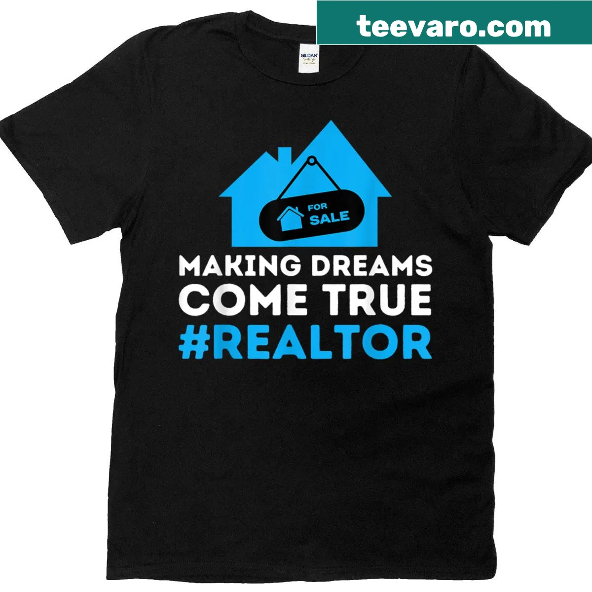 T-shirt for real estate agents with the phrase 'Making Dreams Come True' — on a men's t-shirt