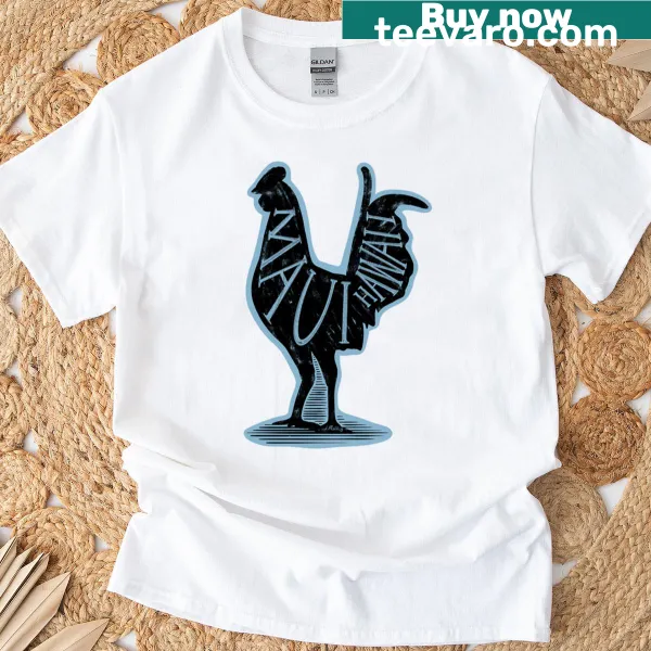 Illustrated T-shirt with Maui chicken design