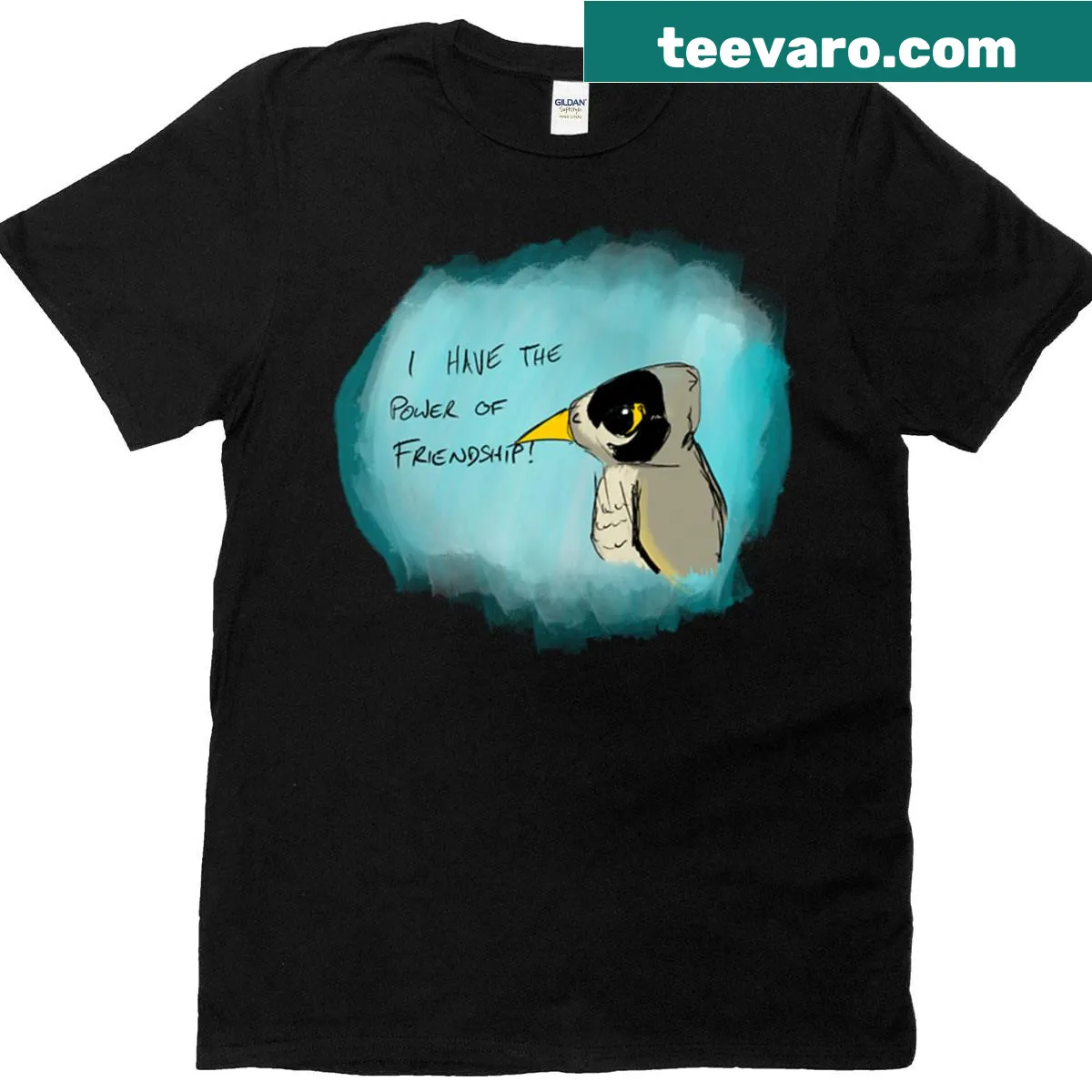Illustration of two minor birds symbolizing friendship on t-shirt — on a men's t-shirt