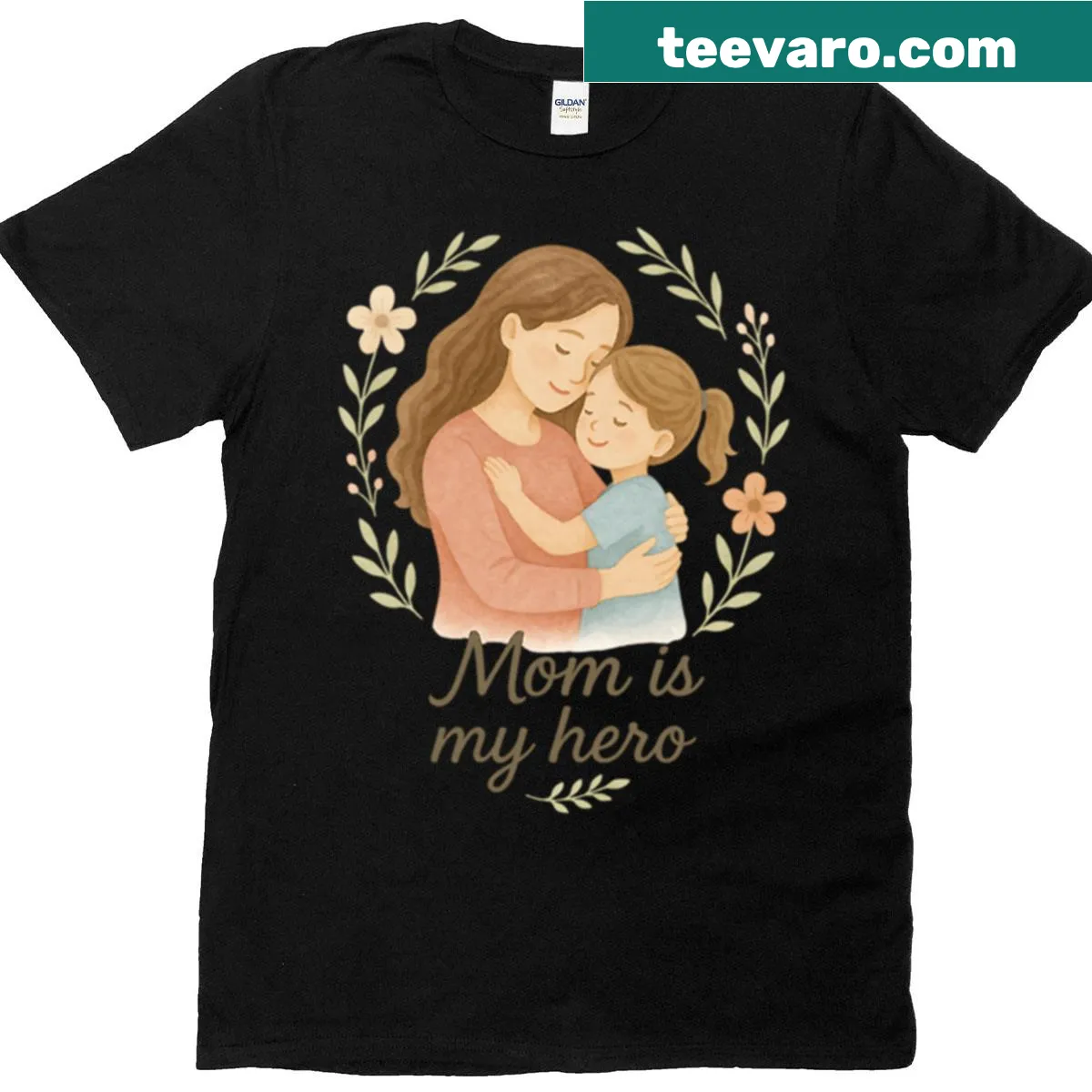 Heartfelt watercolor illustration celebrating moms on a t-shirt. — on a men's t-shirt
