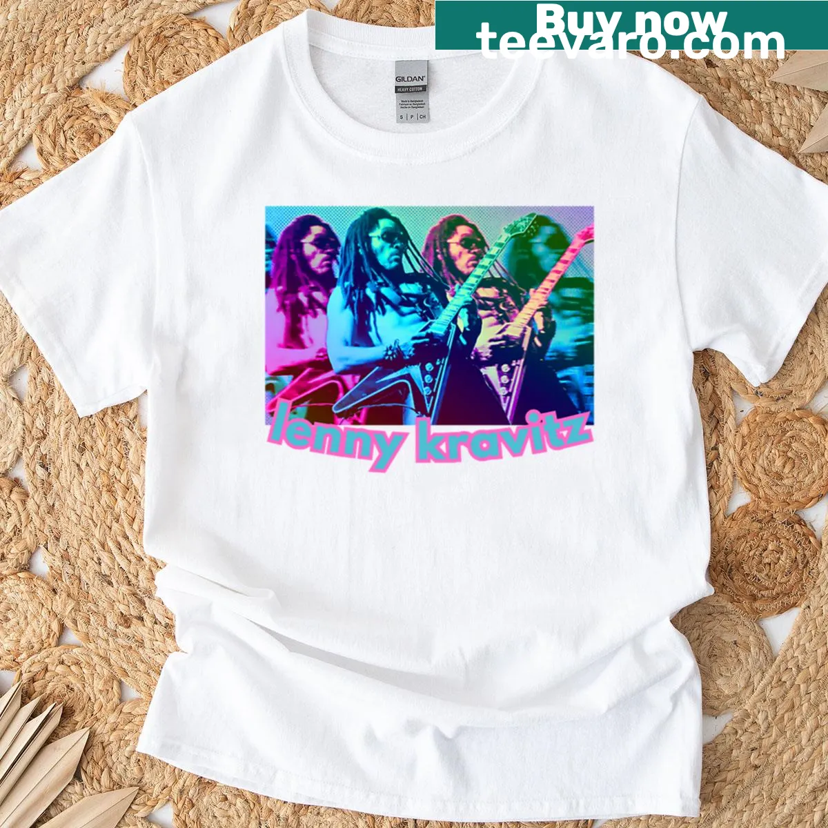 Lenny Kravitz tour tribute graphic T-shirt — on a men's t-shirt