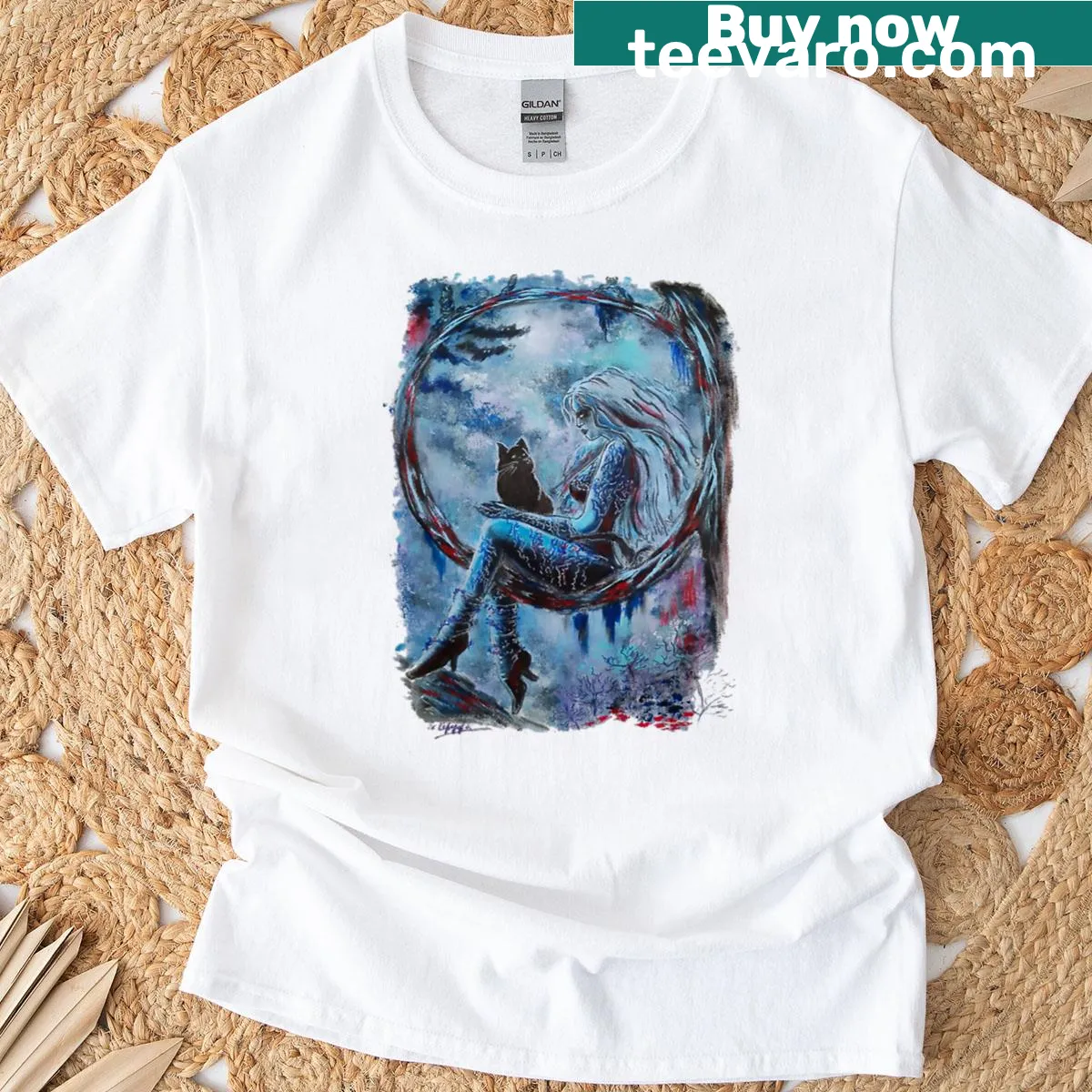 Night fairy illustration t-shirt by Ekaterina Kerezora — on a men's t-shirt