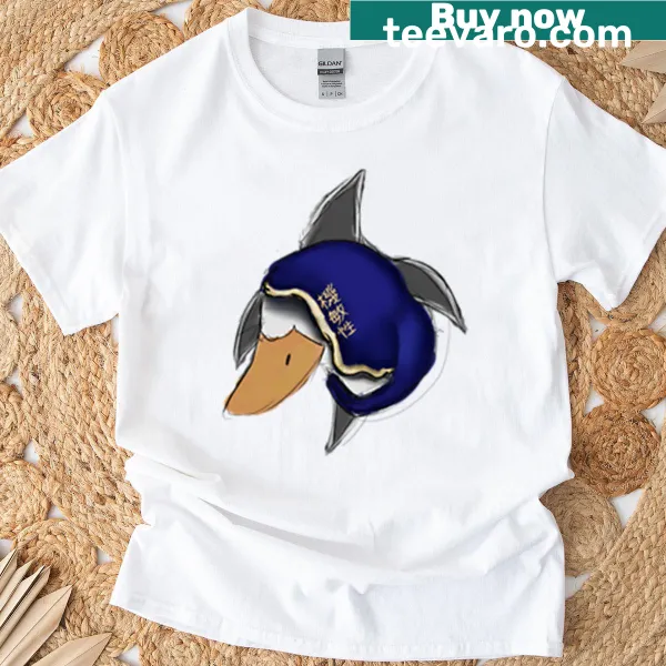 Cartoon t-shirt featuring a duck dressed as a ninja.