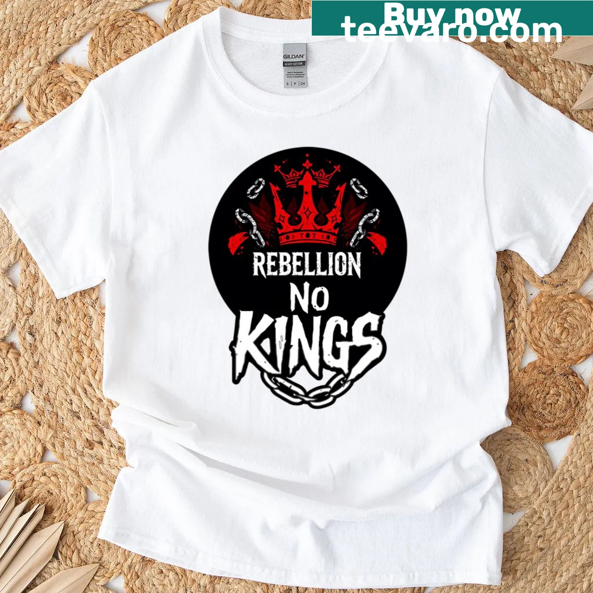 Distressed vintage-style t-shirt with bold anti-authority text — on a men's t-shirt