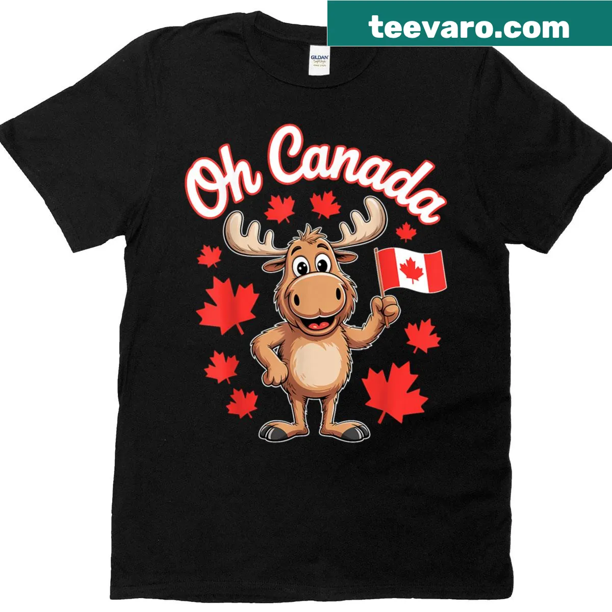 Cute Canadian maple leaf t-shirt for all ages — on a men's t-shirt