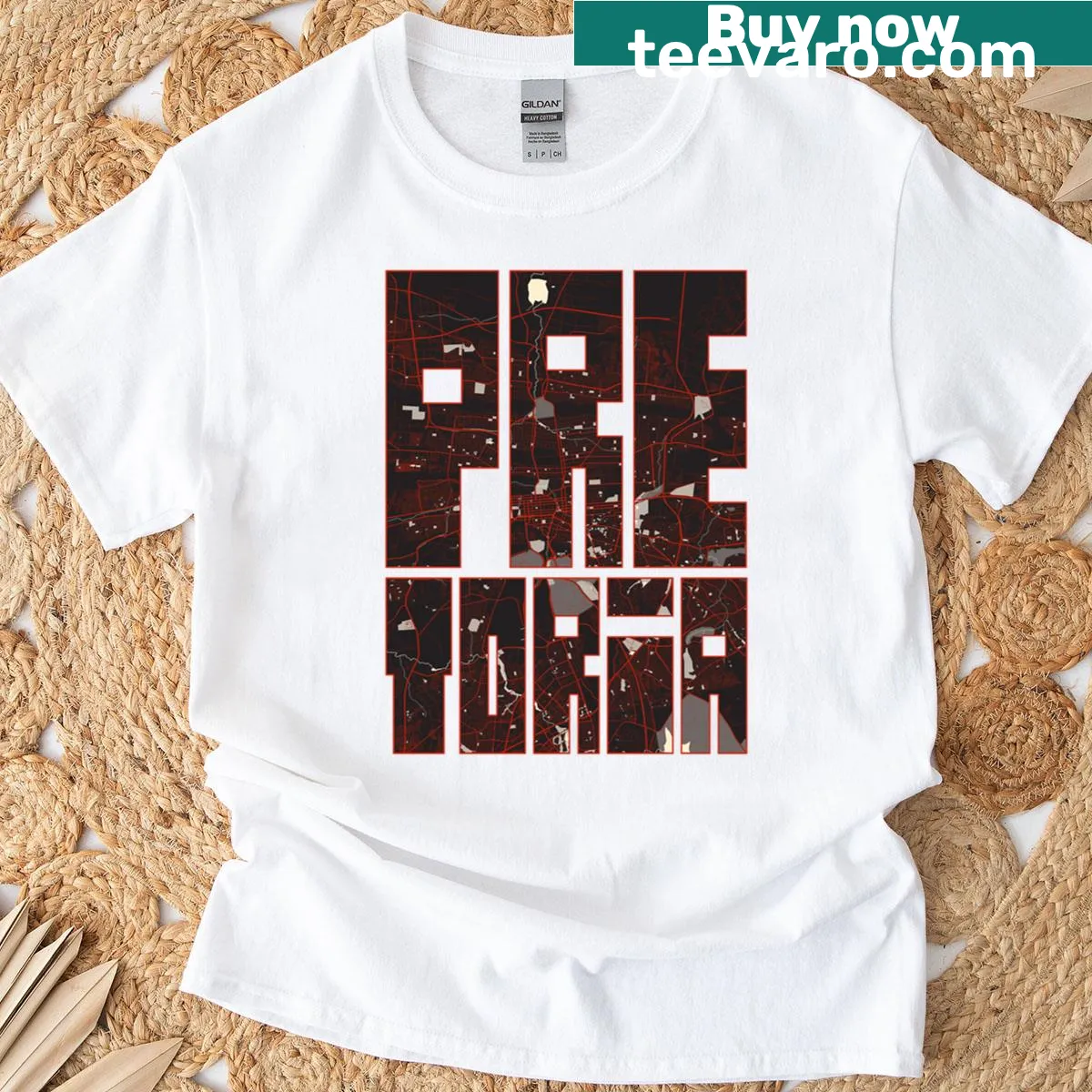 Vector map design of Pretoria City on a t-shirt — on a men's t-shirt