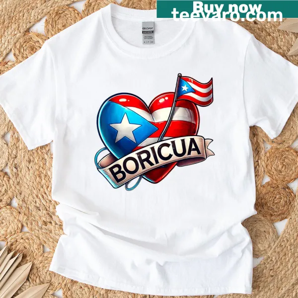 Heart graphic with Puerto Rico flag design
