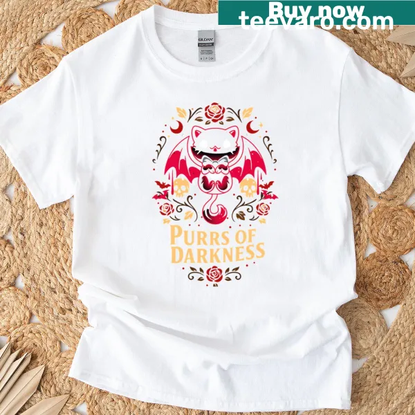 Gothic cat illustration T-shirt for cat lovers