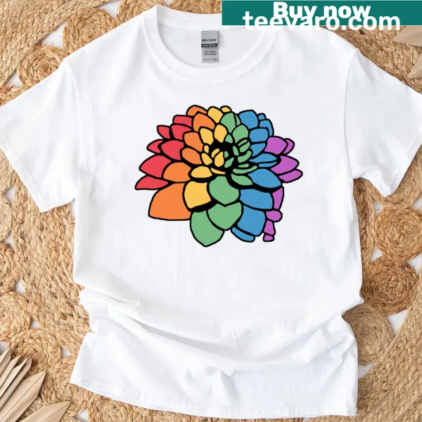 Illustration of colorful flowers on T-shirt