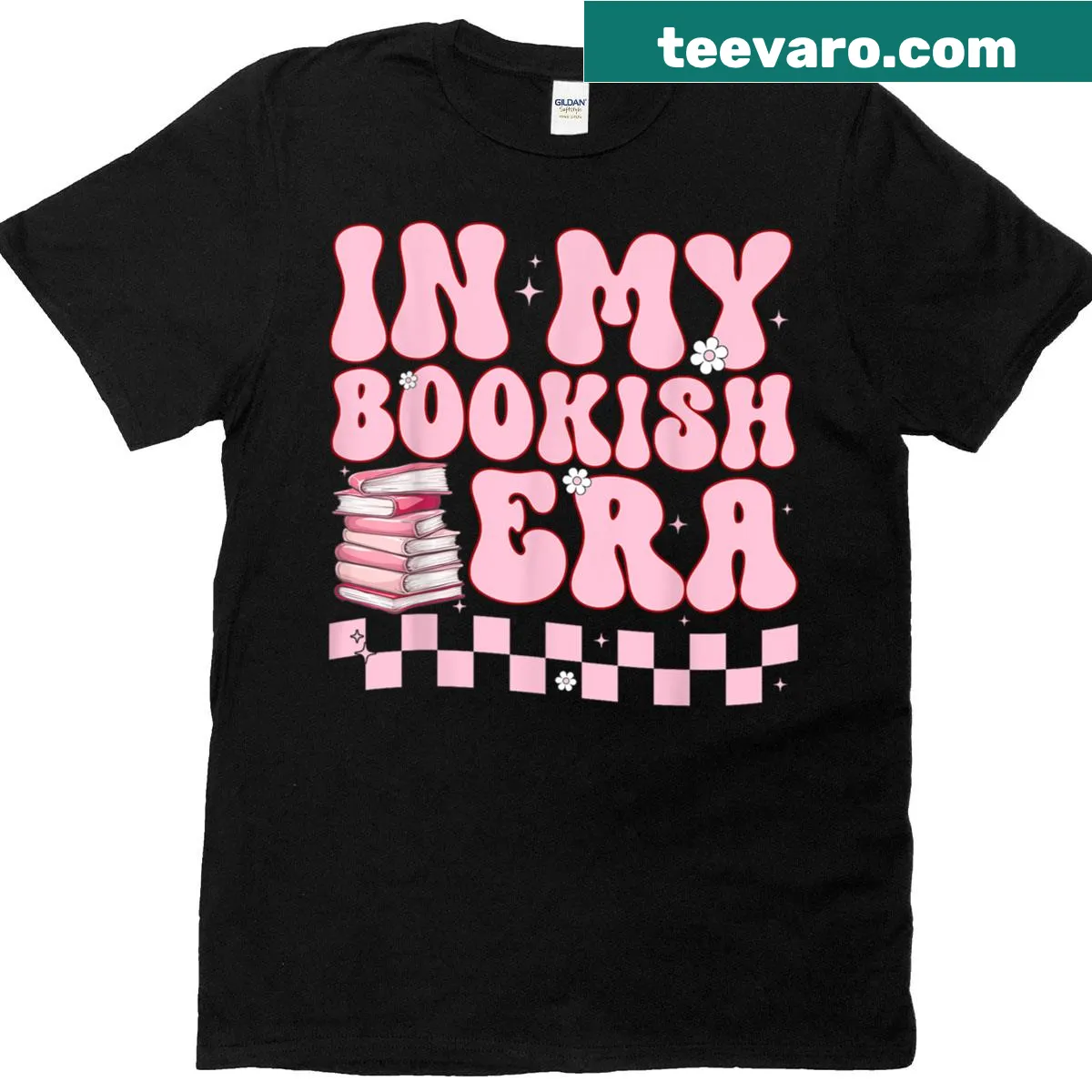 Minimalist t-shirt featuring a book illustration and reading theme — on a men's t-shirt