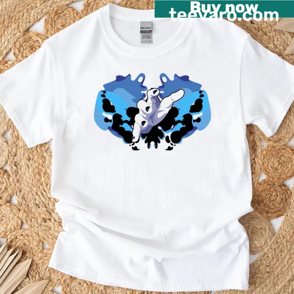 Rorschach-inspired t-shirt with abstract female figure and ink-blot design