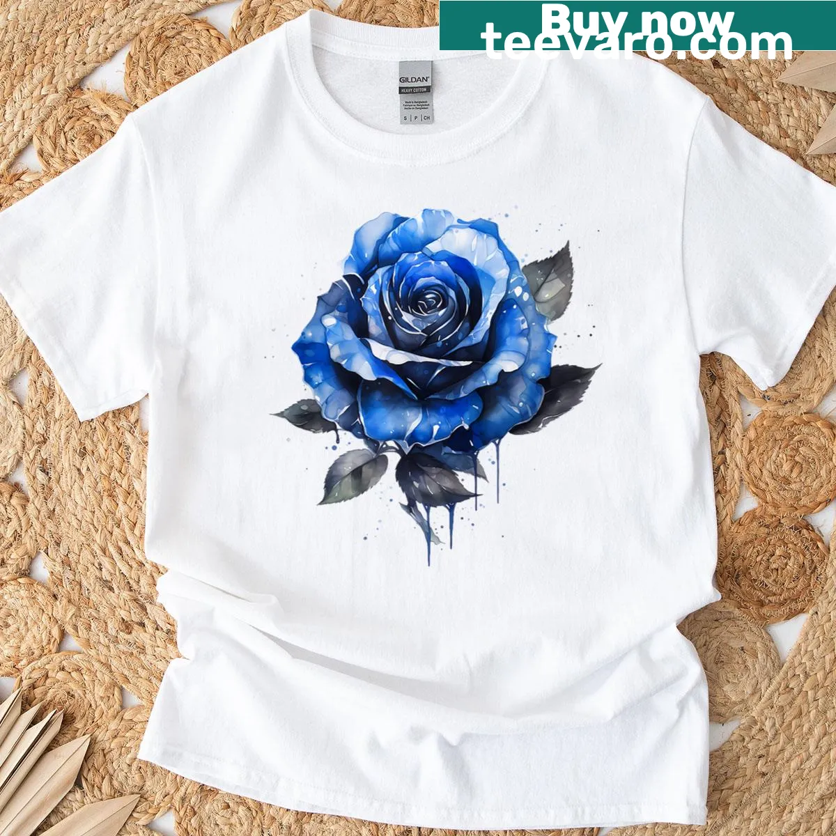 Graphic of rose flowers on a women's T-shirt. — on a men's t-shirt