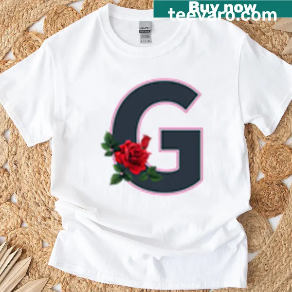 T-shirt with a rose and initial G design