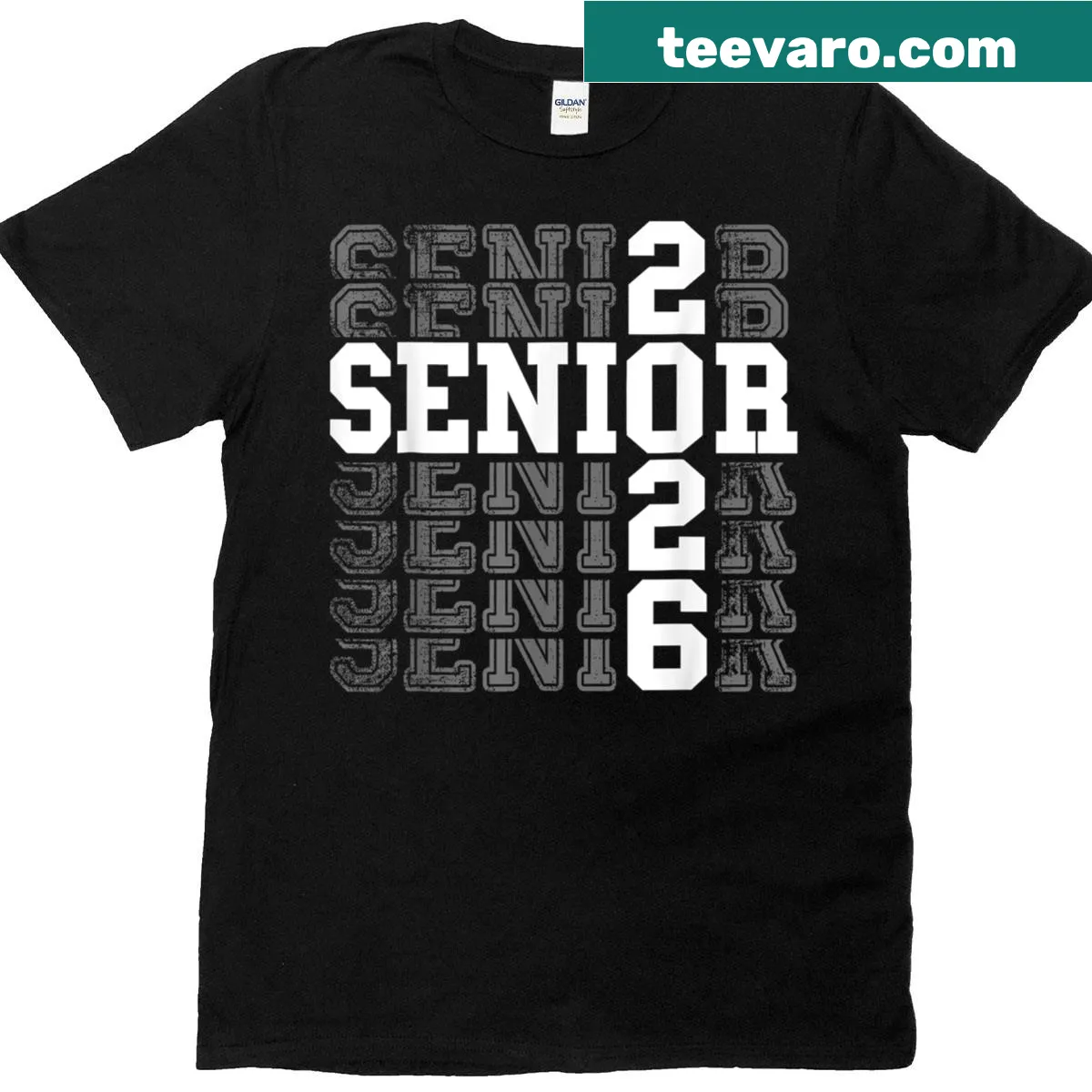 T-shirt celebrating Senior 2026 with bold typography — on a men's t-shirt