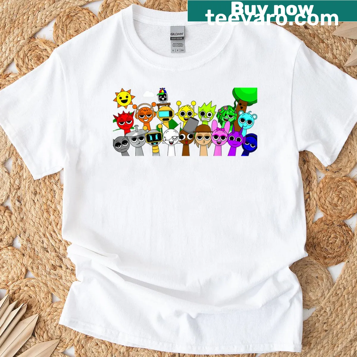 Fun typography T-shirt featuring Sprunky Group Funbot design — on a men's t-shirt