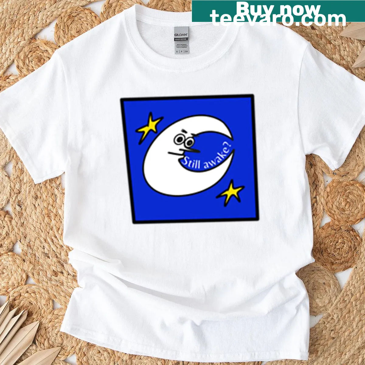 Abstract moon design representing sleeplessness and insomnia struggles — on a men's t-shirt