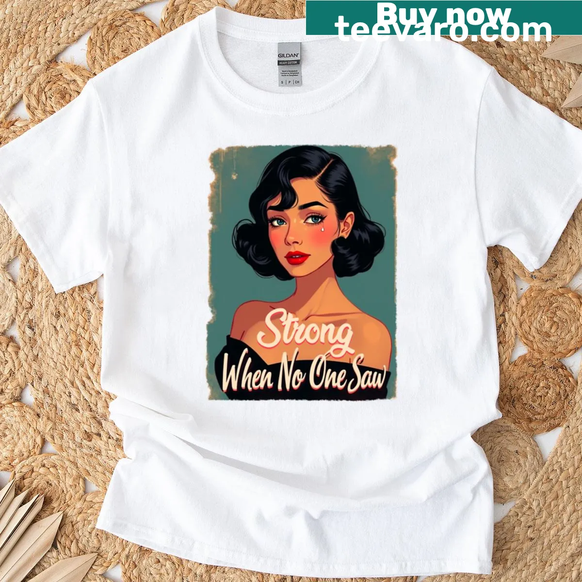 Vintage empowerment art design emphasizing personal strength and resilience — on a men's t-shirt