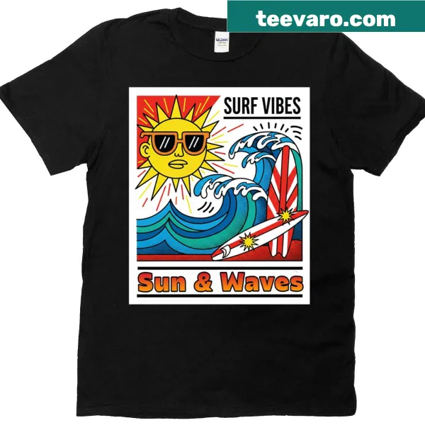 T-shirt with sun waves illustration
