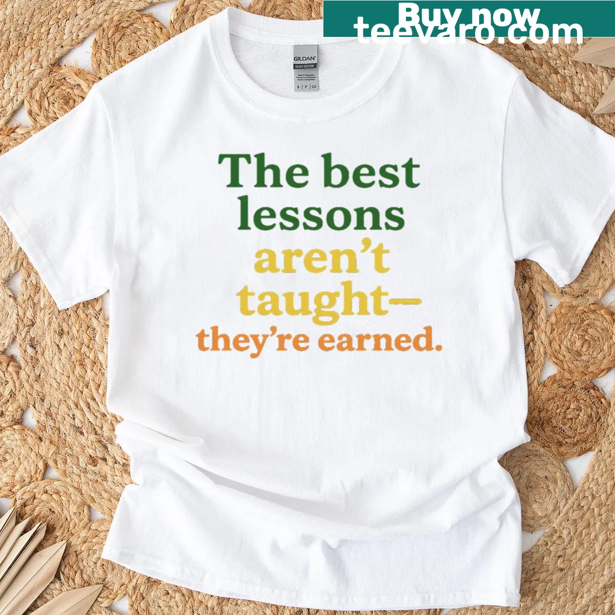 Motivational quote typography t-shirt featuring inspirational saying — on a men's t-shirt