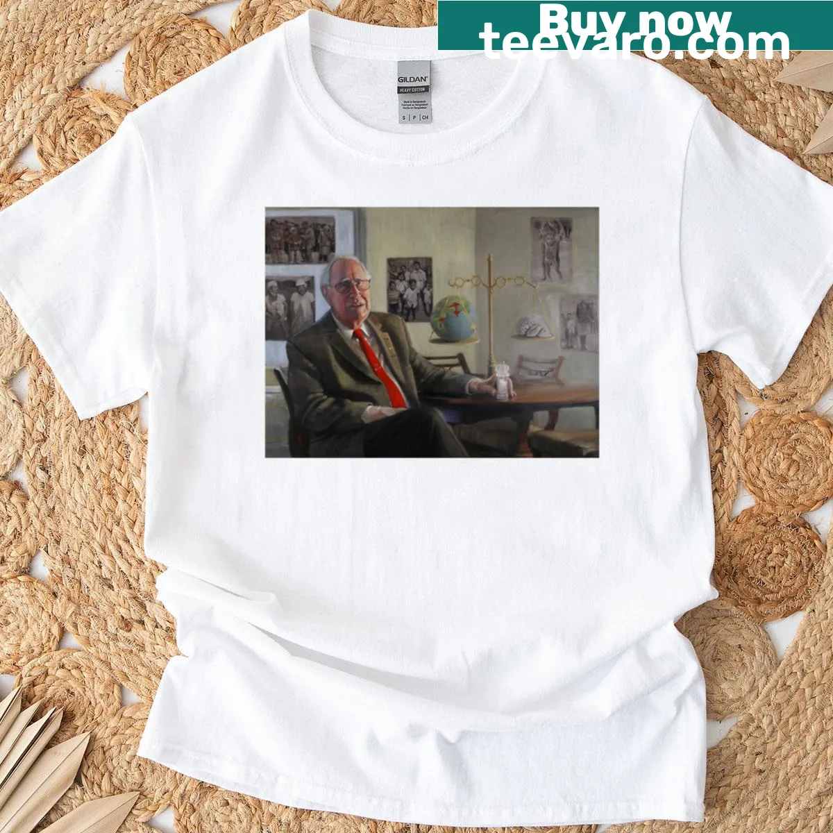 Artistic typography design inspired by Dr. Basil Hetzel portrait — on a men's t-shirt