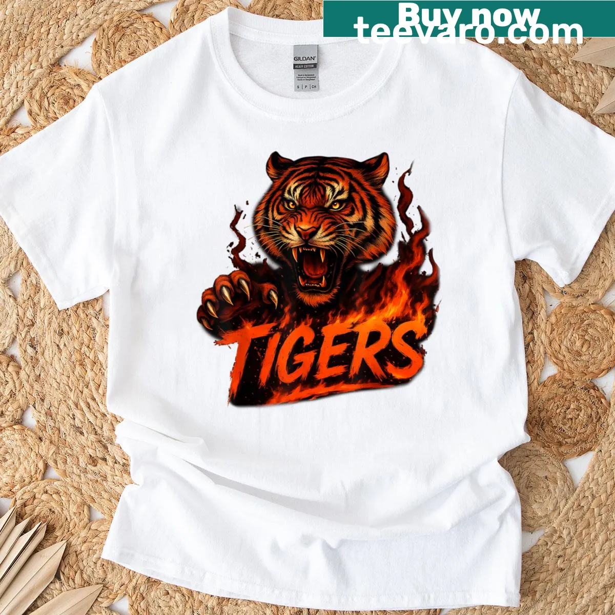 Proud name graphic featuring a tiger on a t-shirt — on a men's t-shirt