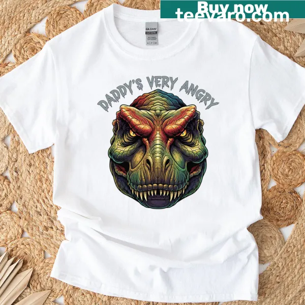 Funny T-shirt with an angry T-Rex graphic text