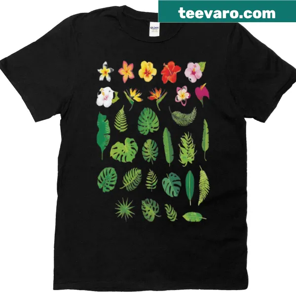 Oversized T-shirt featuring a charming graphic of tropical plants.